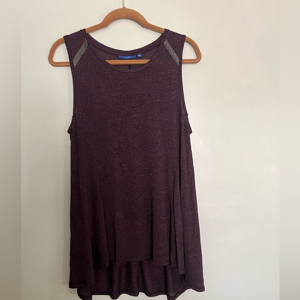 Apt. 9 high-low tunic with crystal accents EUC